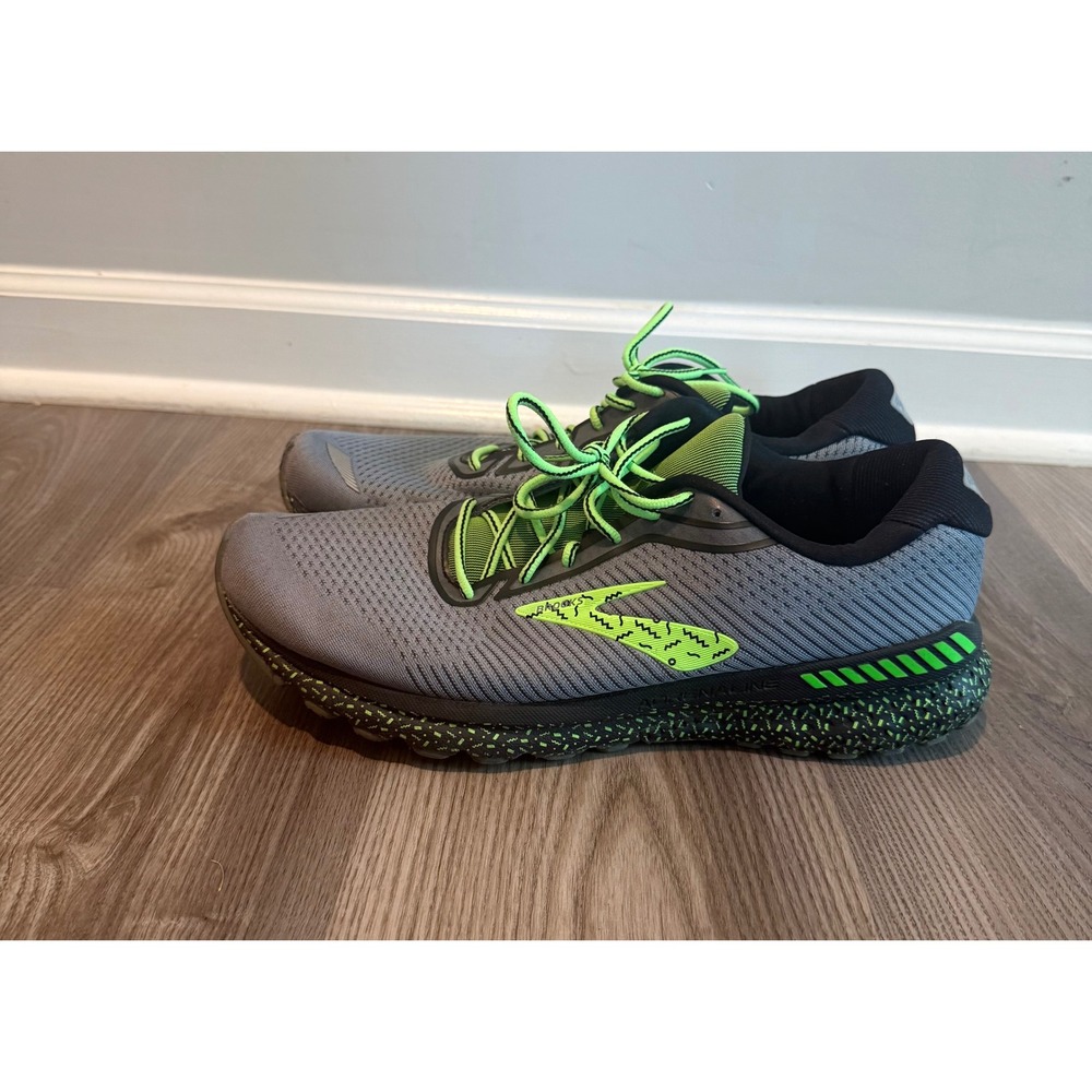 Brooks Adrenaline GTS 20 Mens Running Shoes Grey Lime Green Size 13 Sneaker